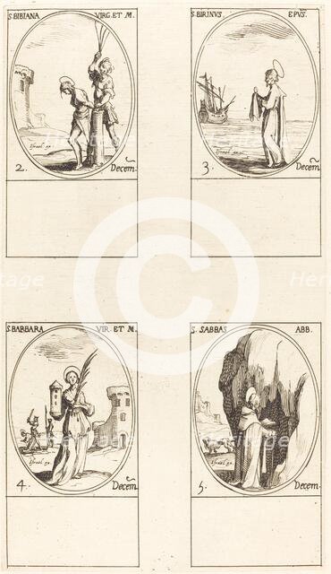 St. Irene & Companions; St. Christiana; Sts. Anania, Azaria & Misael; St. Florianus &. Creator: Jacques Callot.