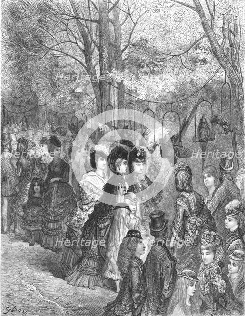 'Zoological Gardens - The Parrot Walk', 1872.  Creator: Gustave Doré.