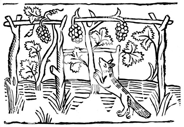 The Fox and the Grapes, 15th century (1893). Artist: Unknown