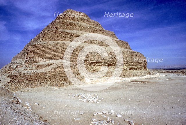 Step Pyramid of King Djoser (Zozer), Saqqara, Egypt, 3rd Dynasty, c2600 BC. Artist: Imhotep