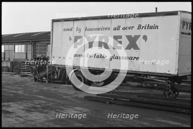 Delivery lorry trailer, Wear Flint Glass Works, Alfred Street, Millfield, Sunderland, 1961. Creator: Eileen Deste.