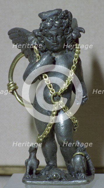 Roman bronze statuette of Harpocrates. Artist: Unknown