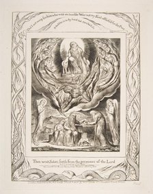 Satan Going Forth from the Presence of the Lord, from Illustrations of the Book of Job, 1825-26. Creator: William Blake.
