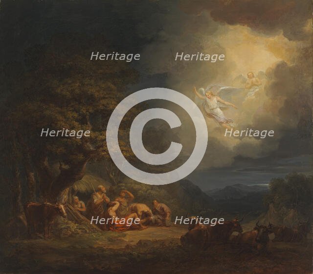 The Annunciation of the Angels to the Shepherds, 1815. Creator: Alexander Lauréus.