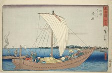 Kuwana: Ferryboat at Shichiri Crossing (Kuwana, Shichiri no watashibune)—No. 43..., c. 1847/52. Creator: Ando Hiroshige.