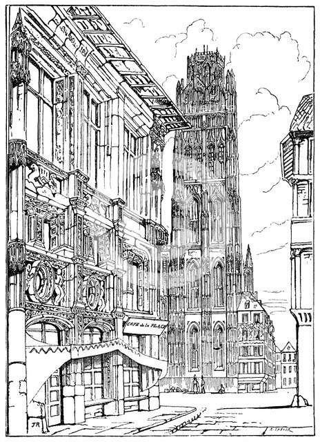 'The Cathedral Spire, Rouen', 1835 (1900). Artist: Unknown