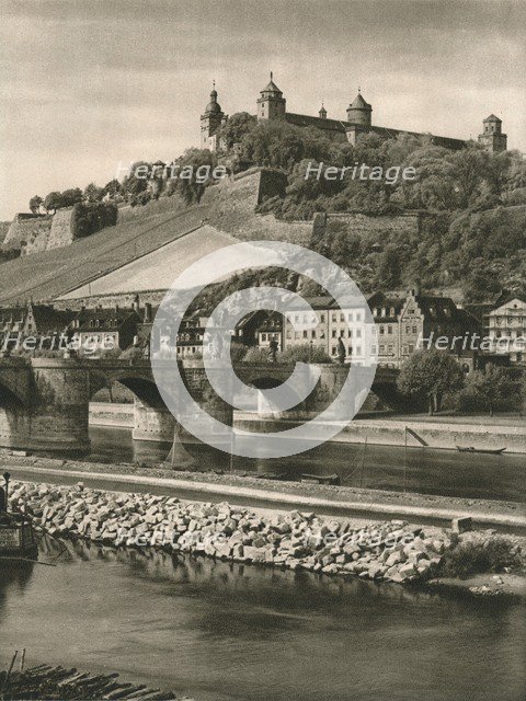 'Wurzburg - Old Main Bridge and Marienberg-Fortress', 1931. Artist: Kurt Hielscher.