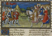 The meeting of Alexander the Great and the Amazons, early 15th century. Creator: Unknown.