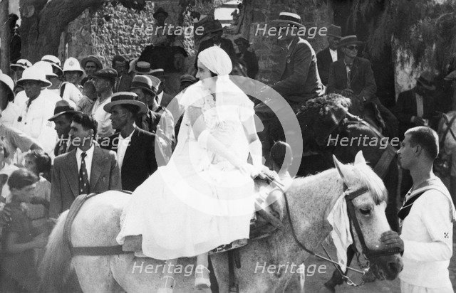 A Greek sailor's wedding, Pylos, Greece, 1938. Artist: Unknown