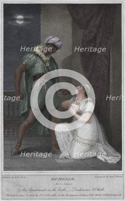 'Othello. Act 4. Scene 2. An Apartment in the Castle. Desdemona & Othello', 1801.  Artist: Andrew Michel.