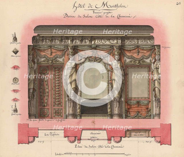 Hôtel Montholon. Projet de salon, 1786. Creator: Lequeu, Jean-Jacques (1757-1826).