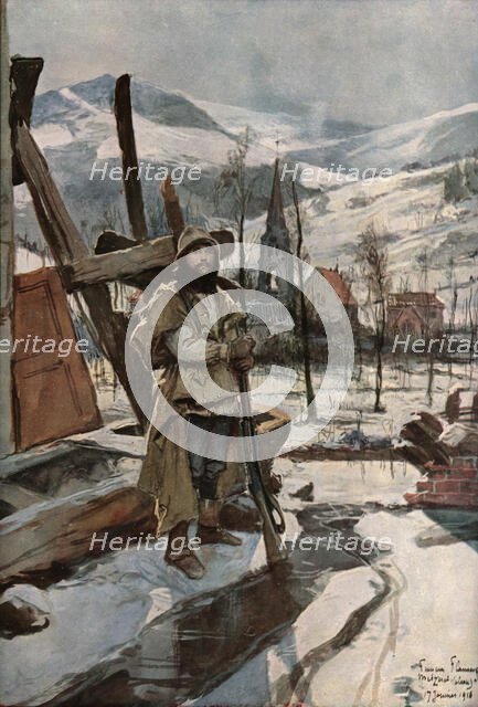 'En Alsace; A Metzeral (Janvier 1916)', 1916. Creator: Francois Flameng.