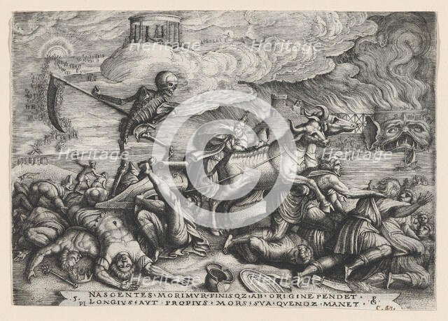 The Triumph of Death on Time, from The Triumph of Petrarch. Creator: Georg Pencz.