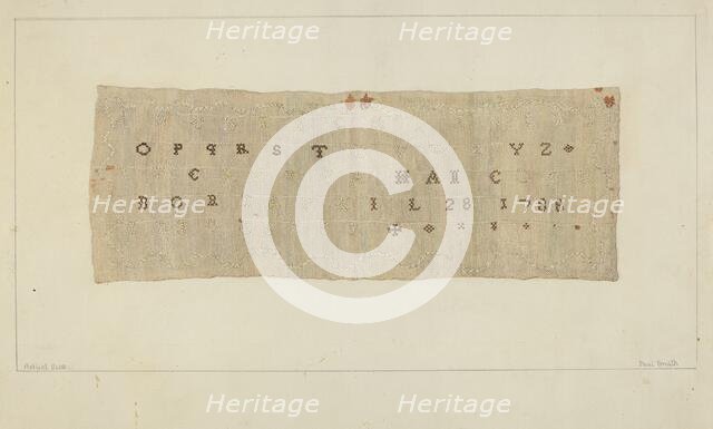 Embroidery Sampler, c. 1937. Creator: Paul Smith.