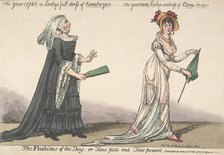 The Fashions of the Day - or Time Past and Time Present: The Year (1740) a Lady's Full..., ca. 1808. Creator: Anon.