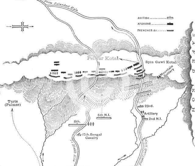'Plan of Attack on Peiwar Kotal (Dec. 2, 1878)', c1880. Artist: Unknown.
