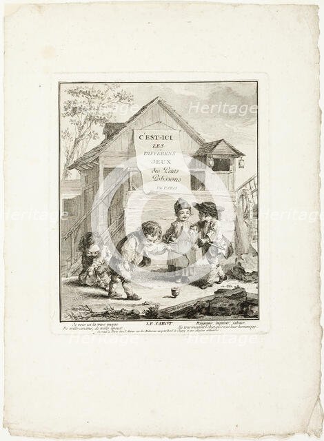 Horse Shoes, from The Games of the Urchins of Paris, 1770. Creator: Jean Baptiste Tilliard.