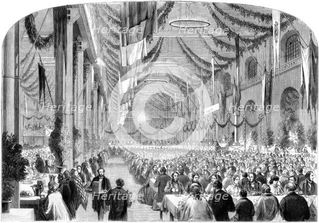 Monster festival for railway employes at Crewe, 1861. Artist: Unknown