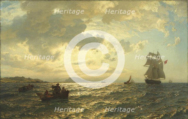 Fresh Breeze on the Norwegian Coast, 1876. Creator: Hans Gude.