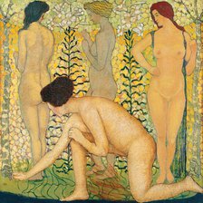 Femmes nues dans un buisson, 1910. Creator: Werlen, Ludwig (1884-1928).
