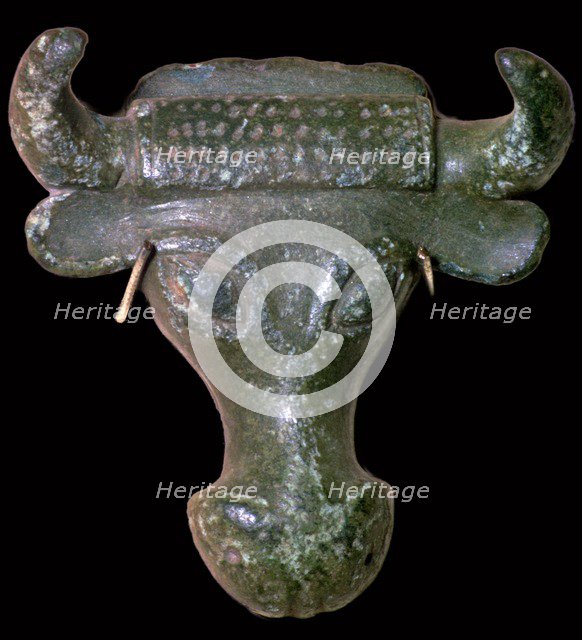Bronze Bull's head escutcheon. Artist: Unknown
