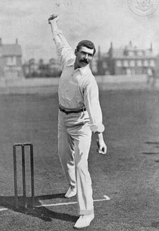 Portrait of the cricketer Tom Richardson, 1896. Creator: Hawkins & Co.