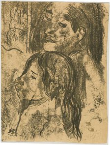 Two Marquesans [recto], c. 1902. Creator: Paul Gauguin.