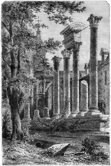 Remains of a Roman theatre at Besancon, France, 1882-1884.Artist: Smeeton