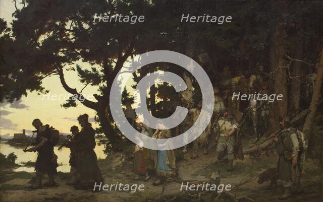 Funeral of Gediminas, 1888. Creator: Kazimierz Alchimowicz.