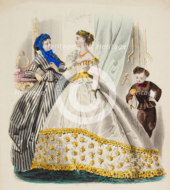 Fashion plate - Journal des Demoiselles III, 1866. Creator: Gilquin fils.