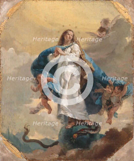 The Immaculate Conception, between 1733 and 1736. Creators: Giovanni Battista Tiepolo, Workshop of Giovanni Battista Tiepolo.