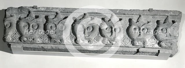 Fragment of a Cornice with a Frieze of Masks, India, 15th-early 16th century. Creator: Unknown.