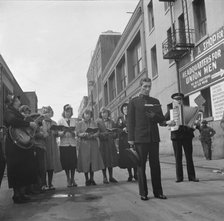 At Minna Street the army forms a semi-circle..., Salvation Army, San Francisco, California, 1939. Creator: Dorothea Lange.