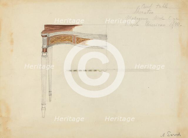 Sheraton Card Table, 1935/1942. Creator: Nicholas Gorid.