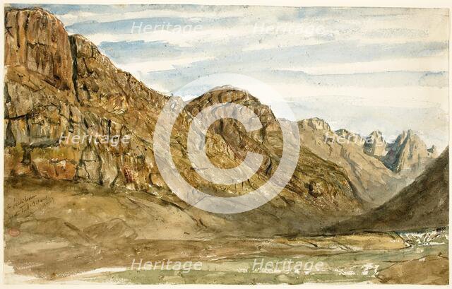 Rock Cliffs along the Romanche, 1858. Creator: Paul Huet.