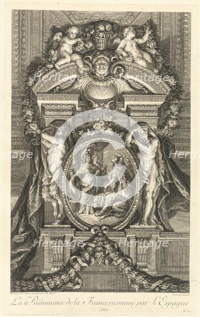 La Prééminence de la France reconnue par l'Espagne 1662 (The Preeminance..., [pl. 17], pub.1752. Creators: Jean-Baptiste Masse, Francois Bernard Lepicie.