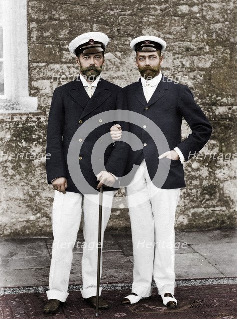 Tsar Nicholas II of Russia and King George V of Great Britain. Artist: Unknown.