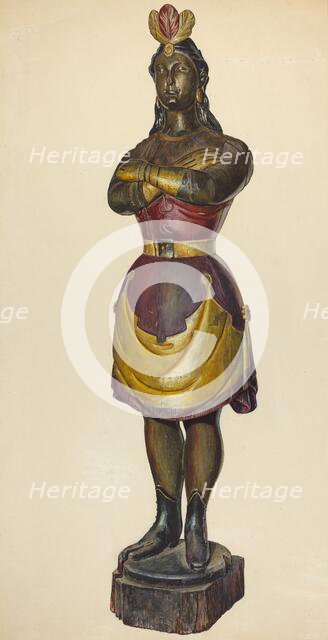 Cigar Store Indian, c. 1937. Creator: Stanley Mazur.