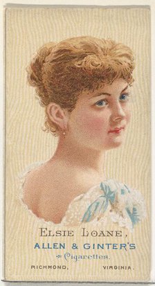 Elsie Loane, from World's Beauties, Series 2 (N27) for Allen & Ginter Cigarettes, 1888., 1888. Creator: Allen & Ginter.