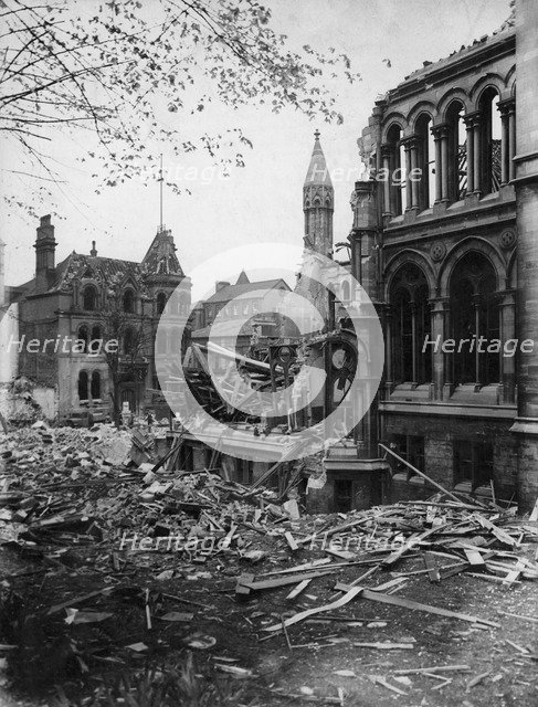 Bomb damage, University College, Shakespeare Street, Nottingham, Nottinghamshire, 1941. Artist: Unknown