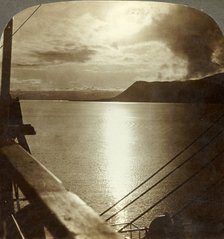 'The Midnight Sun in July over cliffs of Spitzbergen and Arctic Ocean', c1905. Creator: Unknown.