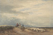 Riders with Sheep near an Estuary, 1830. Creator: David Cox the elder.