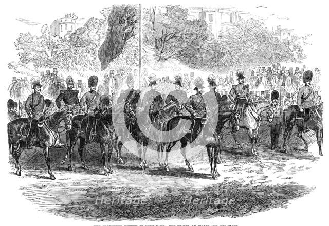 The Volunteer Review in Hyde Park: the Prince of Wales and his staff, 1864. Creator: Unknown.