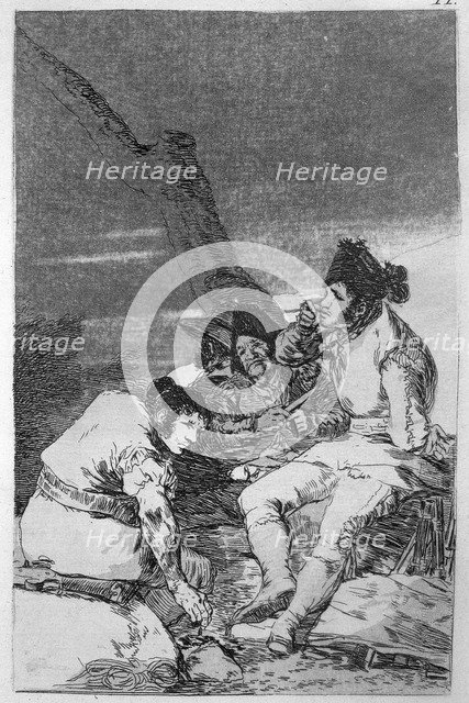 Los Caprichos, series of etchings by Francisco de Goya (1746-1828), plate 11: 'Muchachos al avío'…