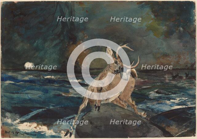 A Good Shot, Adirondacks, 1892. Creator: Winslow Homer.