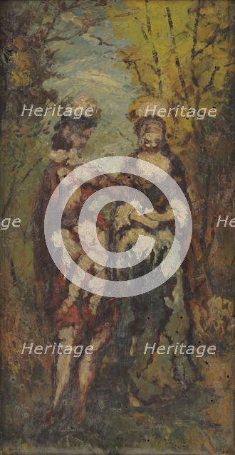 Deux personnages dans un parc, between 1870 and 1880. Creator: Adolphe Monticelli.