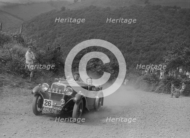Singer competing in the Barnstaple Trial, c1935. Artist: Bill Brunell.