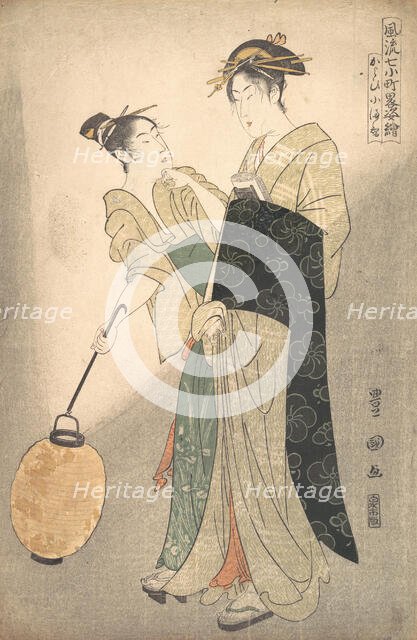 Kayoi Komachi, from the series "Seven Episodes of the Poet Komachi", ca. 1795.. Creator: Utagawa Toyokuni I.