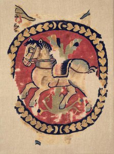 Curtain Fragment with Galloping Horse, 500s. Creator: Unknown.