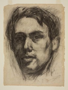 Self-Portrait (recto), Sketch (verso), 1909. Creator: Hans Richter.